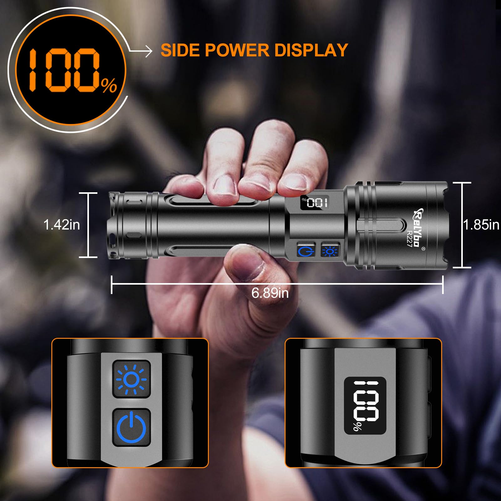 Relybo R227 rugged aluminum body with IPX6 weather resistance