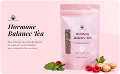 Remedy & Restore hormone balance tea loose leaves closeup highlights spearmint and raspberry notes for cycle balance.