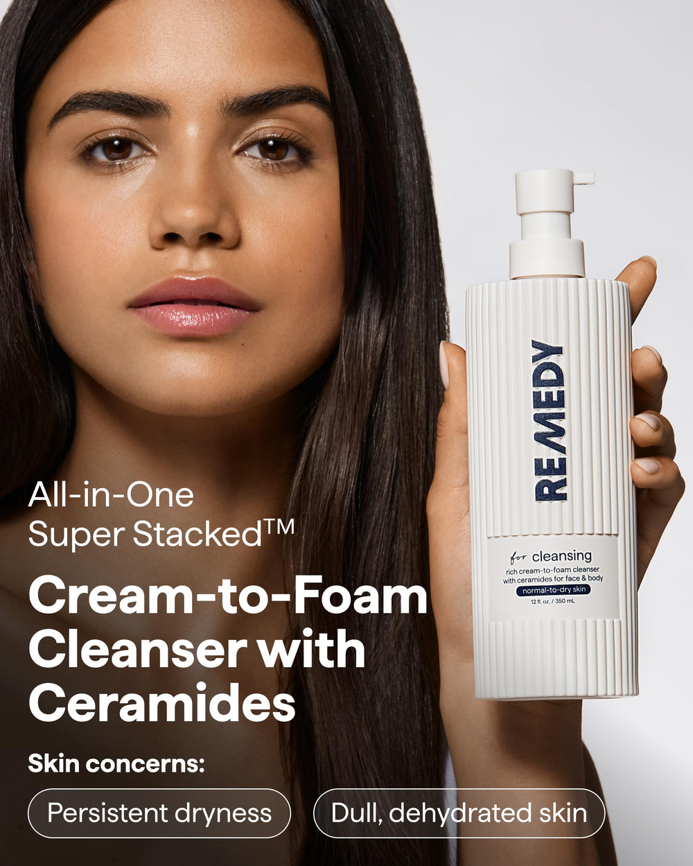Remedy Science Ceramide NP Glycerin Panthenol ingredients close-up showing barrier-friendly hydration.