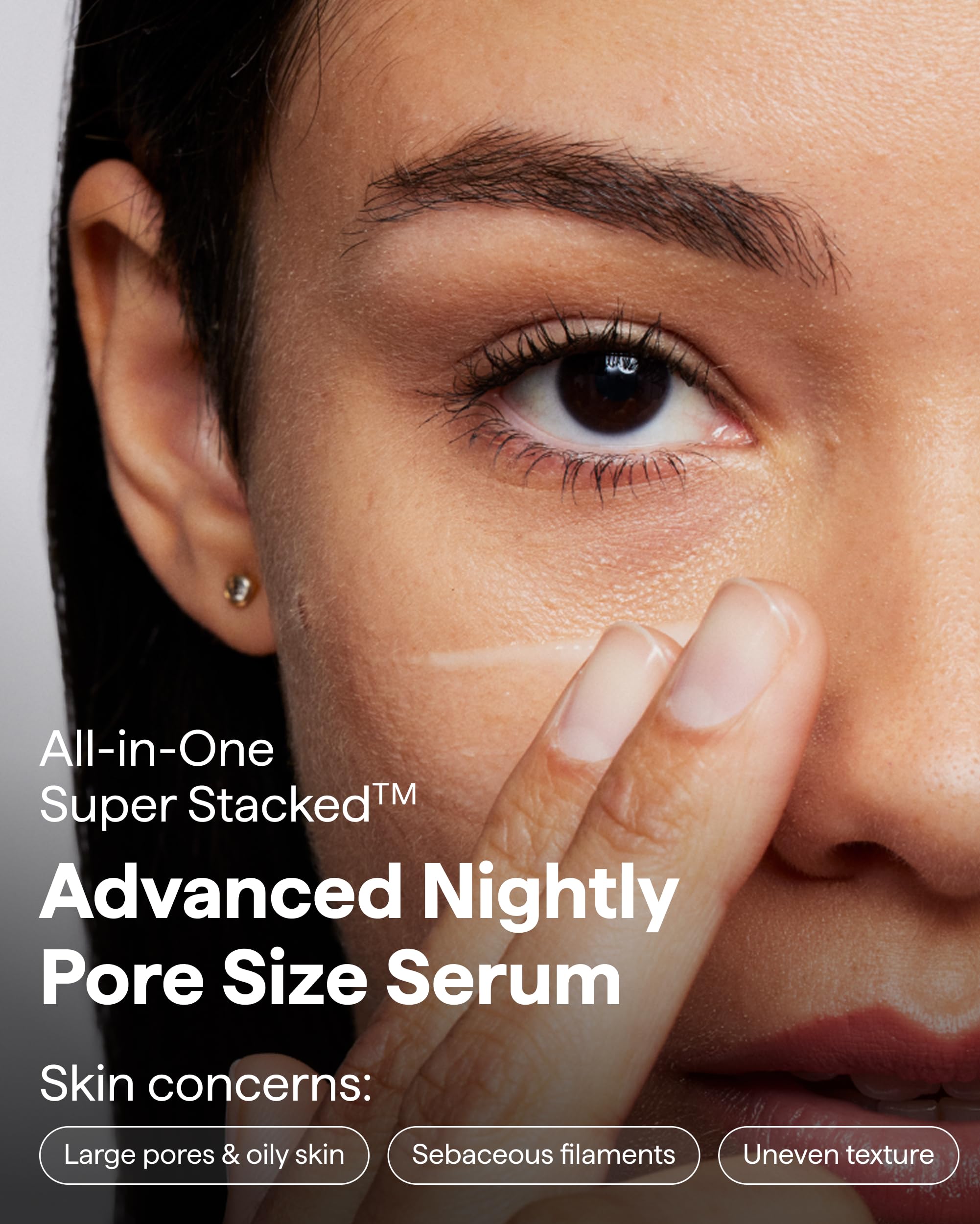 Remedy Science Pore Size Serum close-up texture shot highlighting refined skin texture.
