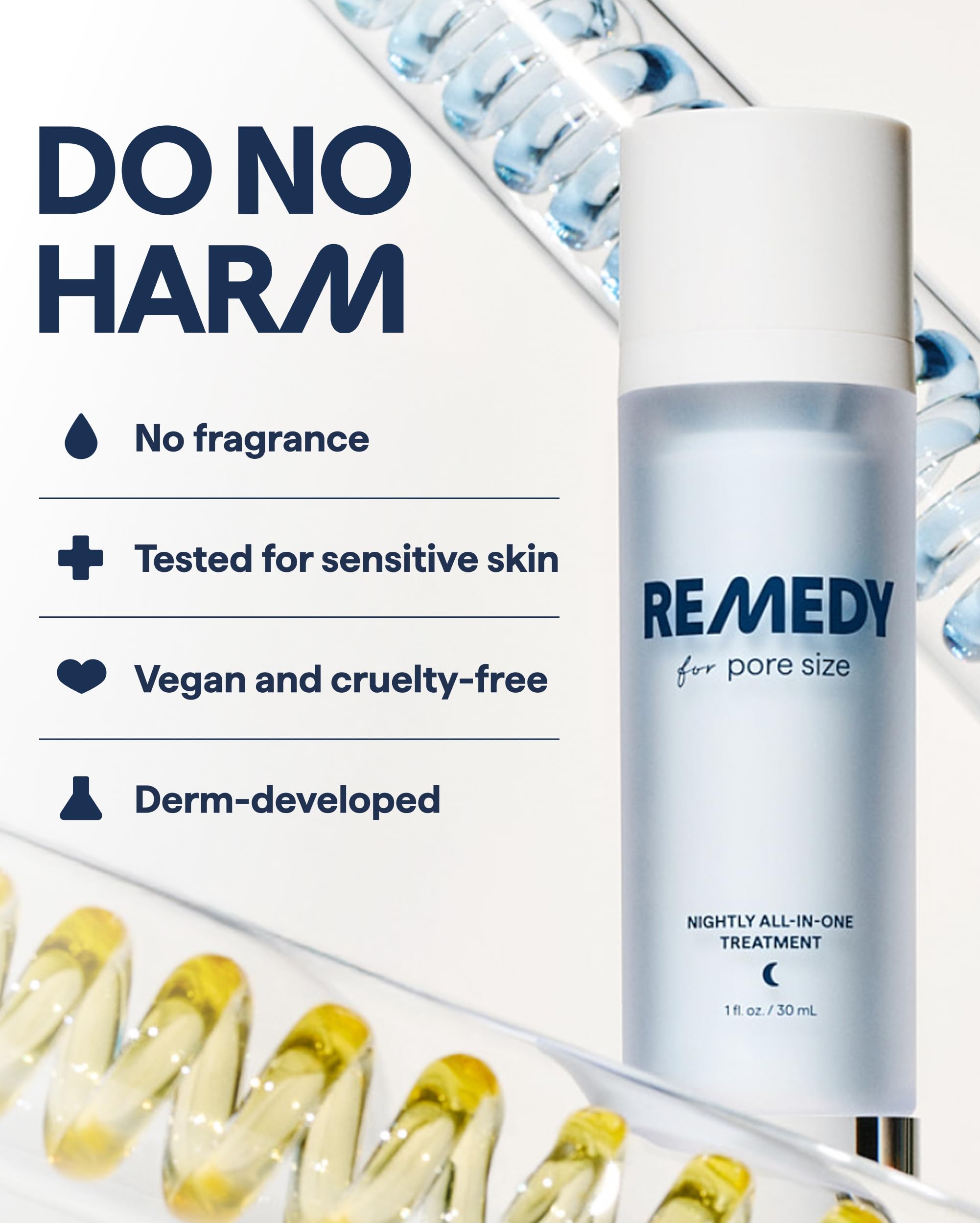 Remedy Science Pore Size Serum green tea extract indicates antioxidant support for skin.