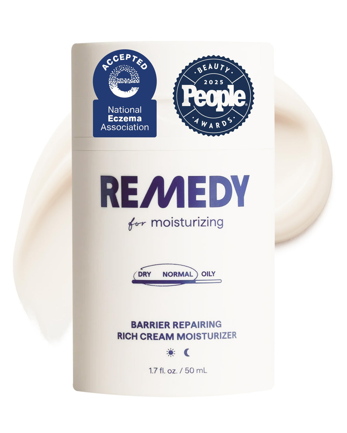 Remedy Science rich moisture jar closeup with creamy texture and hydration.
