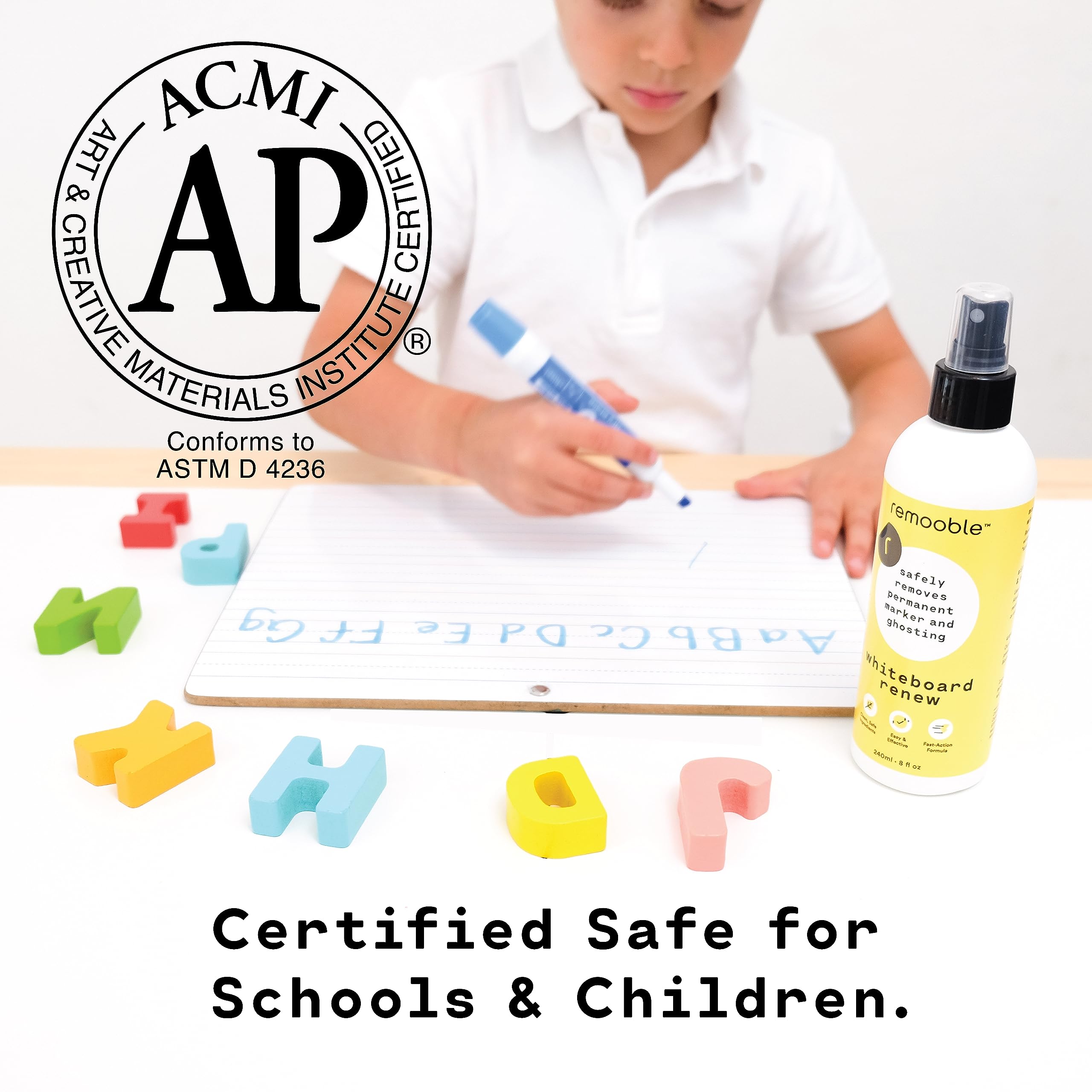 Remooble 8 oz spray bottle ready for quick classroom cleaning