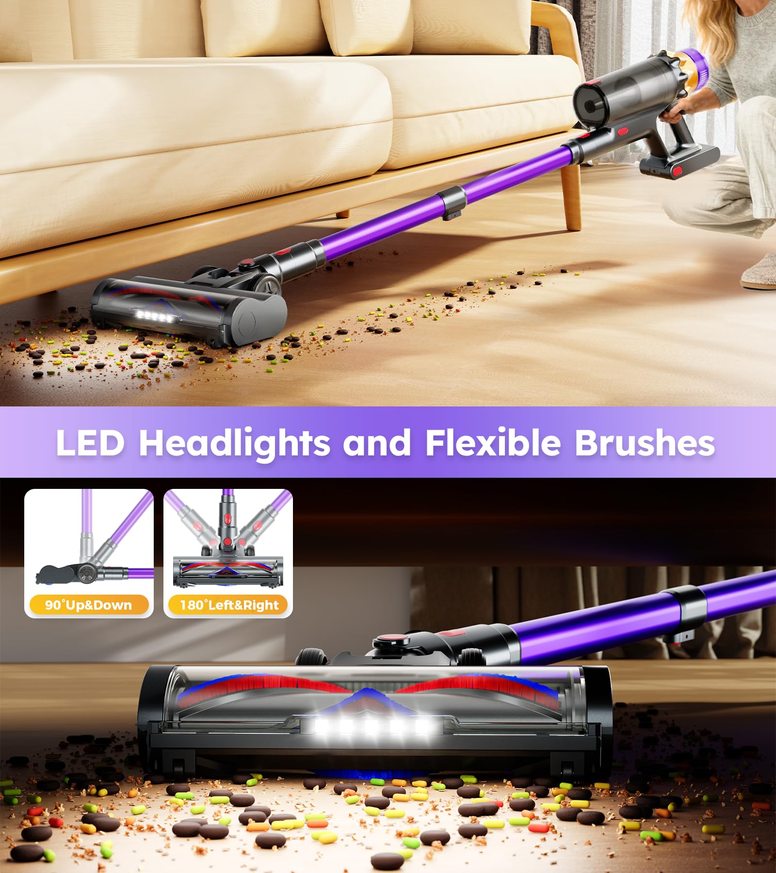 RENDOW versatile attachments for floors, sofas, and cars
