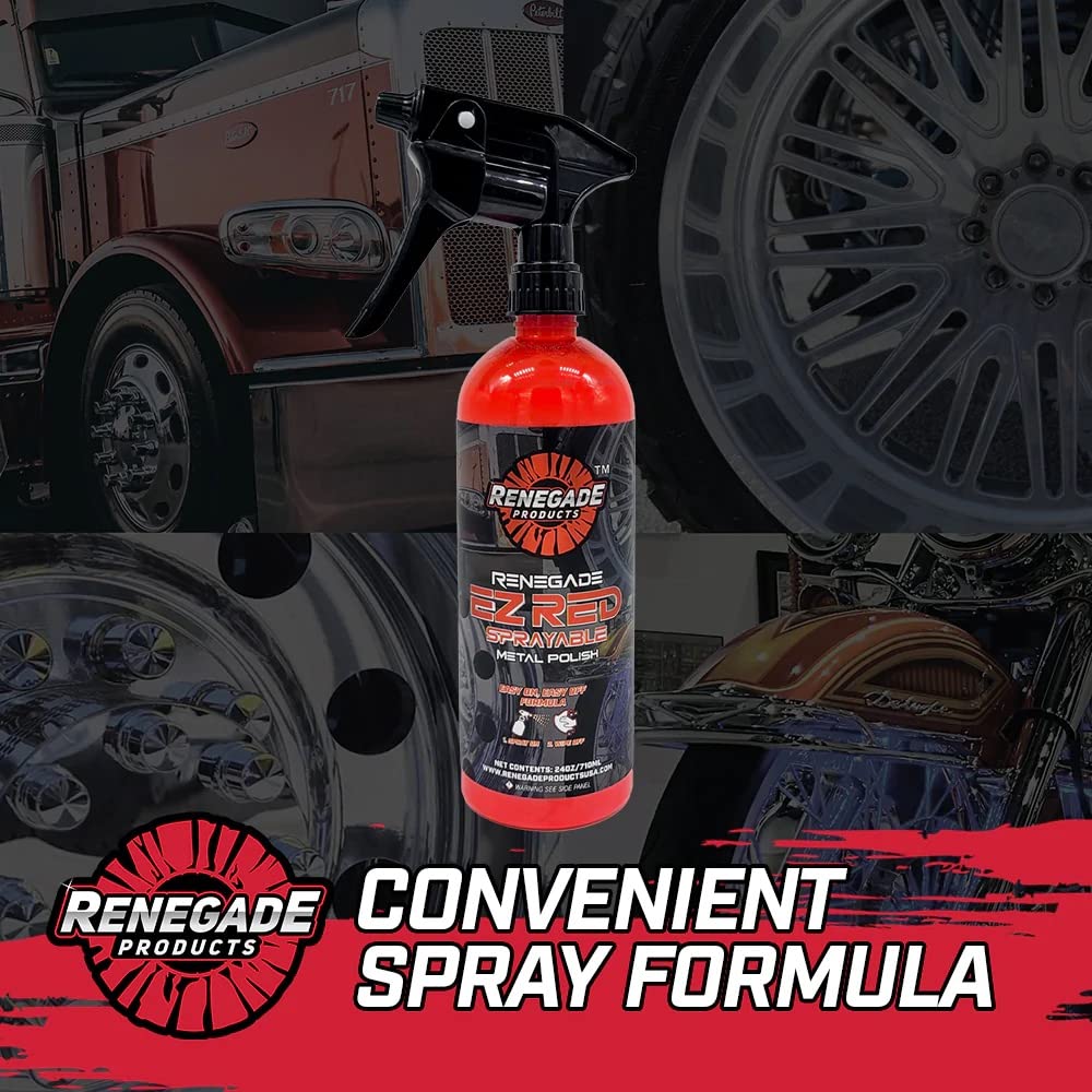 Renegade EZ Red creates a high-gloss mirror finish on chrome