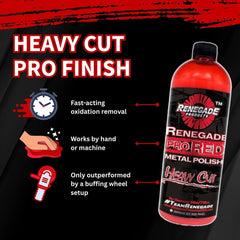 Renegade Pro Red polish applied to rims for enhanced shine and depth