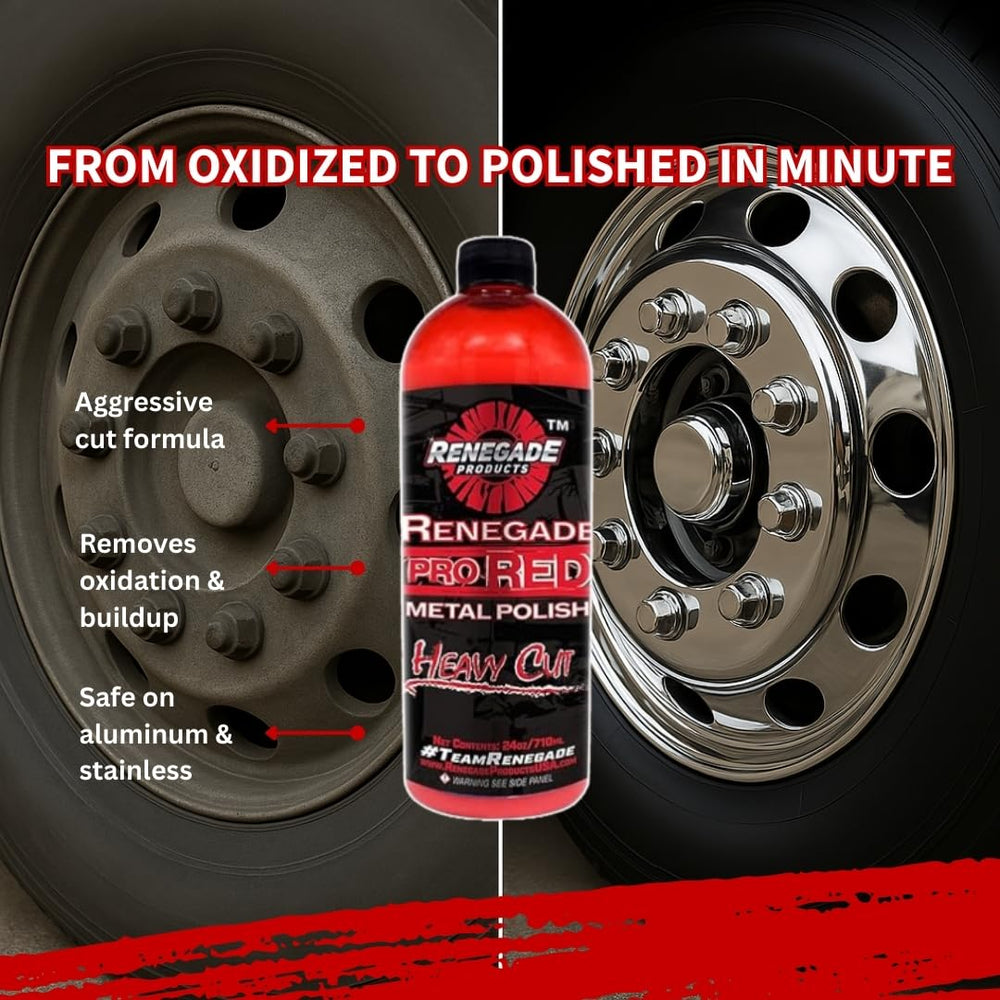 Renegade Pro Red on stainless steel yielding crisp, long-lasting shine