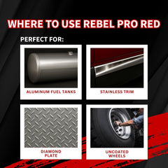Renegade Pro Red polish on a tank surface providing bold gloss and smoothness