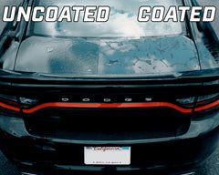 Renegade Products graphene ceramic polish on black car shows a dark, wet-looking finish.