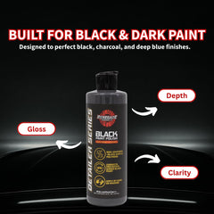 Renegade Products beading test close-up reveals water repellent finish on black paint.