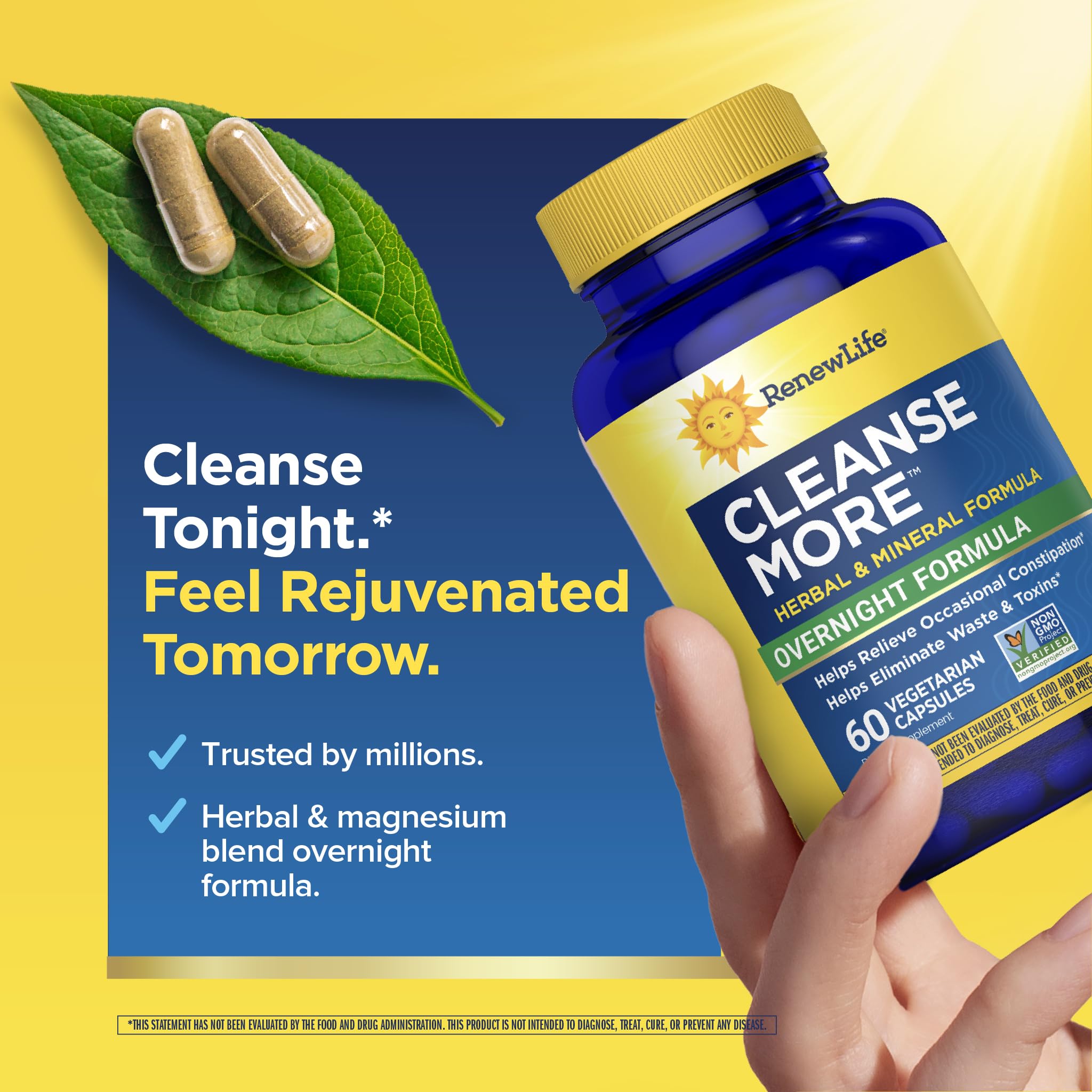 Aloe and herbs in Renew Life Cleanse More illustrating soothing blend