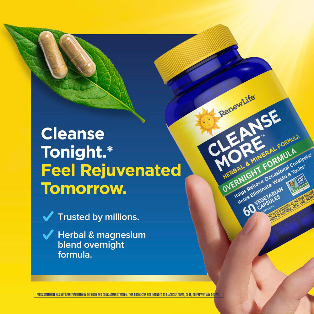 Aloe and herbs in Renew Life Cleanse More illustrating soothing blend