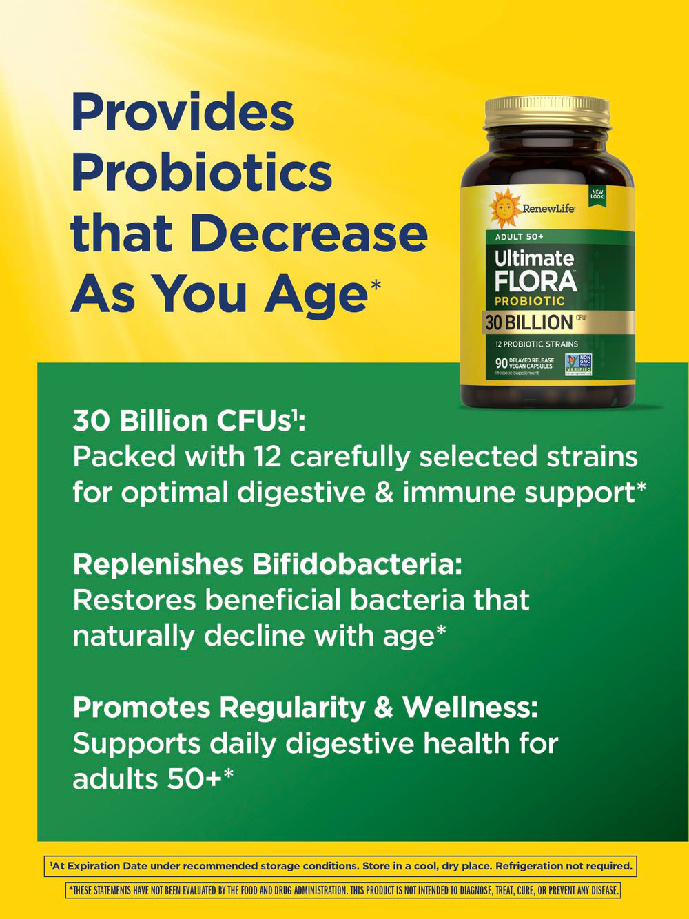 Capsules arranged in blister pack illustrating daily dosage of Renew Life probiotic.