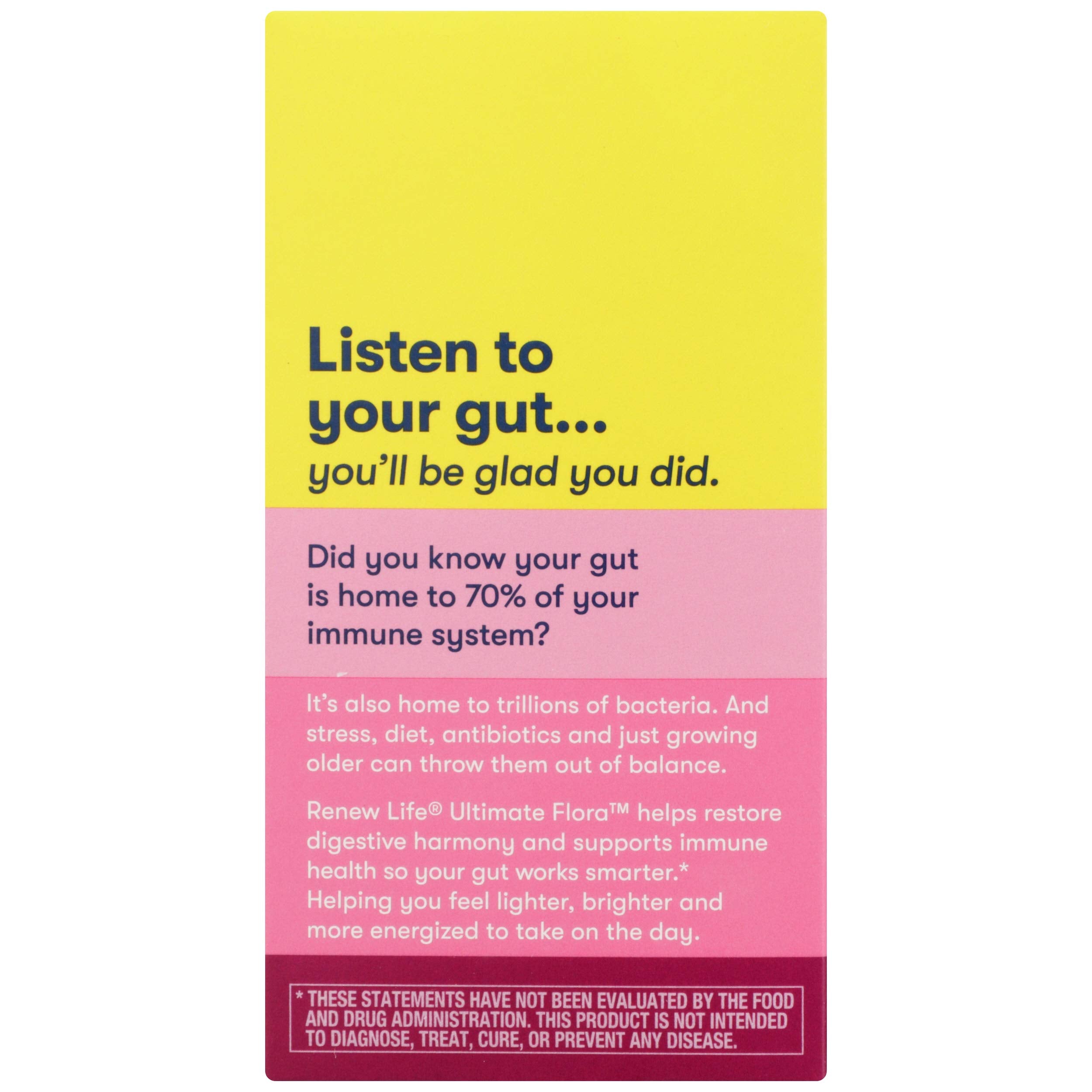 Renew Life Women's Probiotic strains chart showing 12 diverse strains for balance