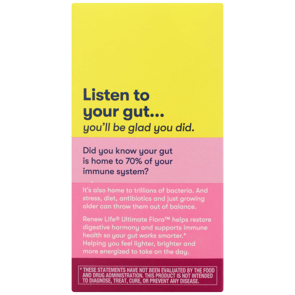 Renew Life Women's Probiotic strains chart showing 12 diverse strains for balance