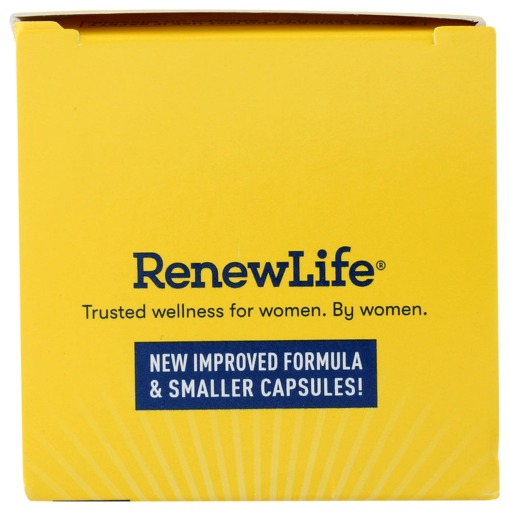Renew Life label detail indicating gluten-free, dairy-free, and soy-free formulation.