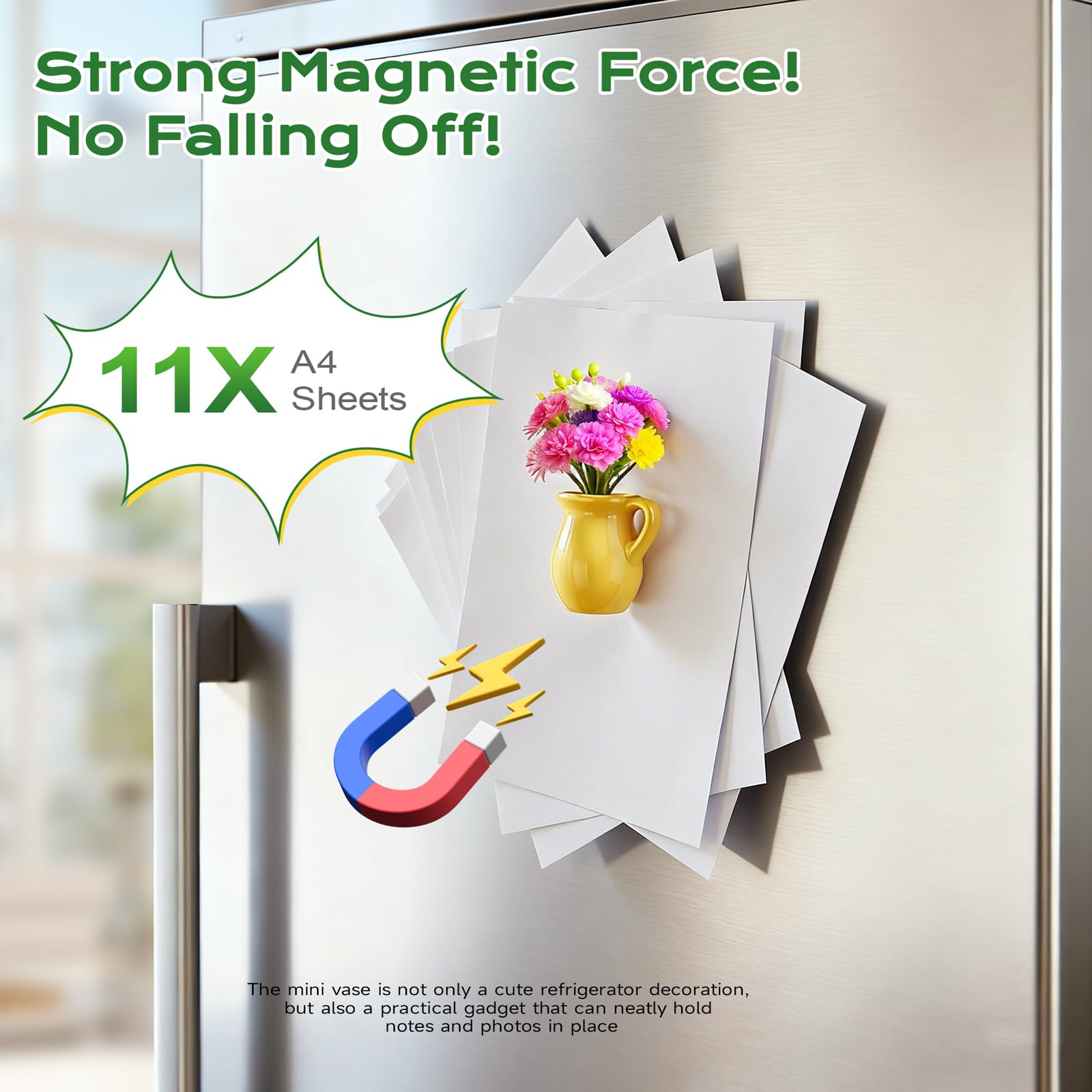 Renmxj ceramic vase magnet securely holds notes on metal surfaces