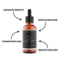 Rennora Beauty Hair Growth Serum dropper with herbal ingredients for scalp nourishment.