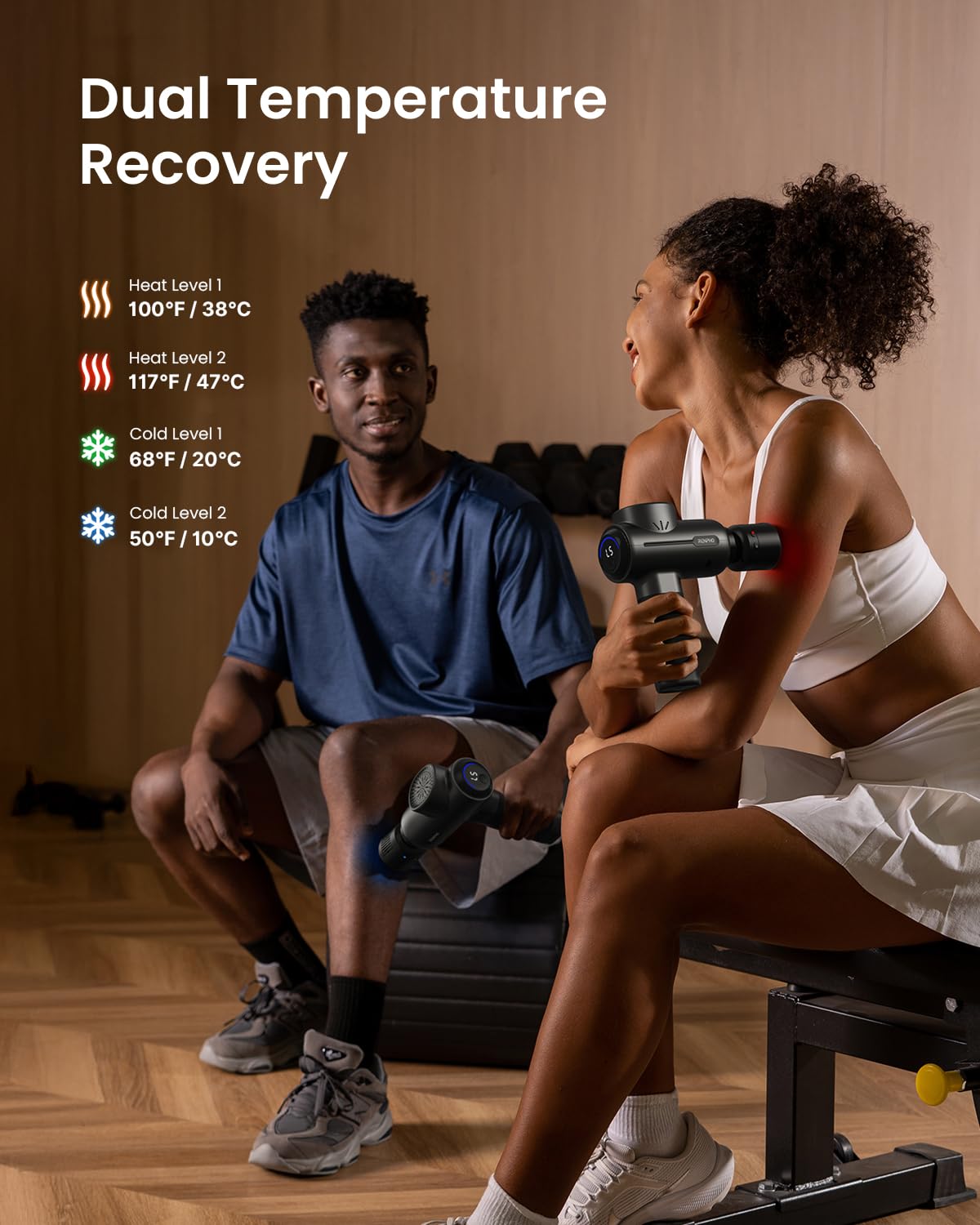 RENPHO Active+ massage gun with cold head for refreshing recovery
