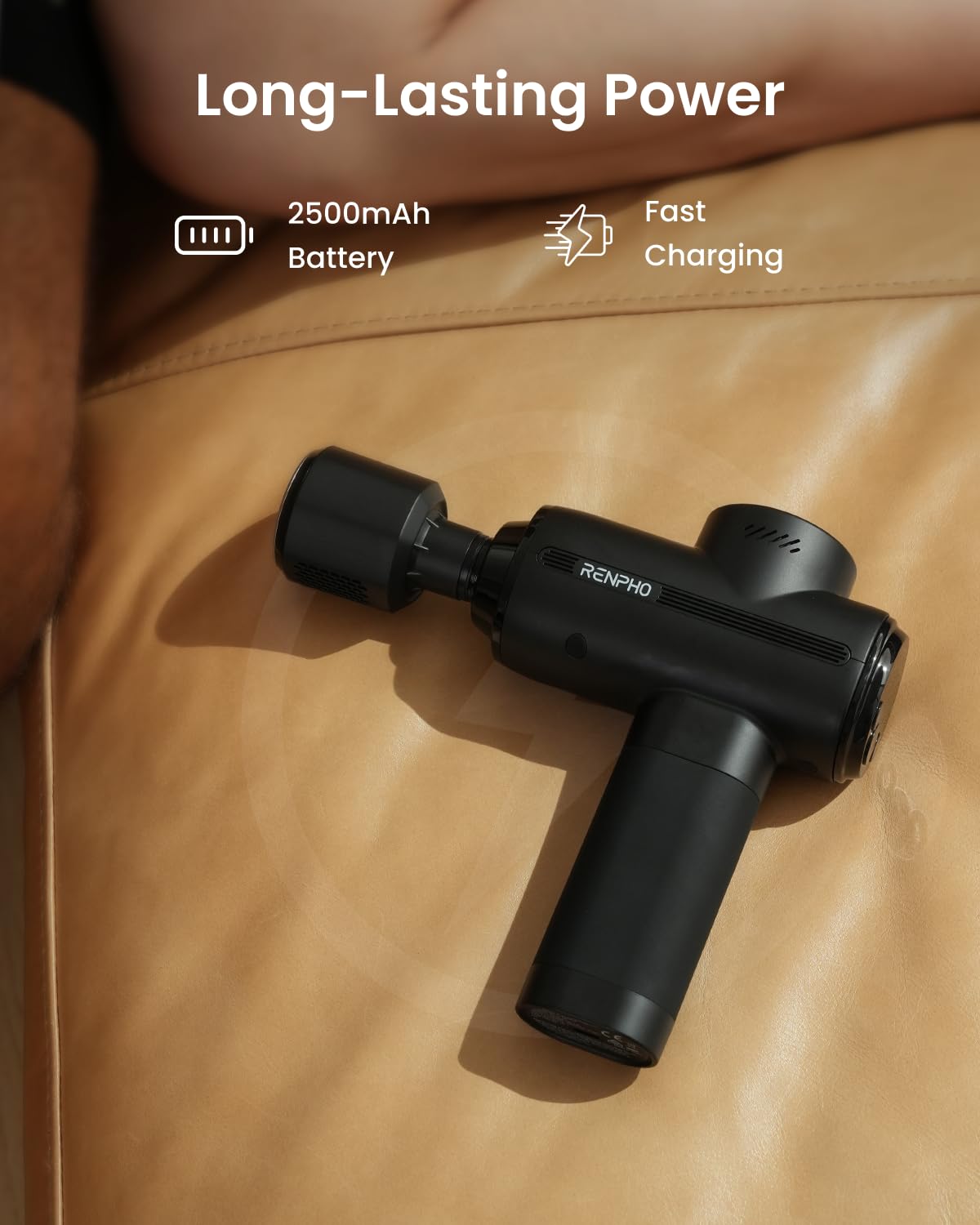 RENPHO Active Thermacool 2 ergonomic handle reduces wrist strain during use.