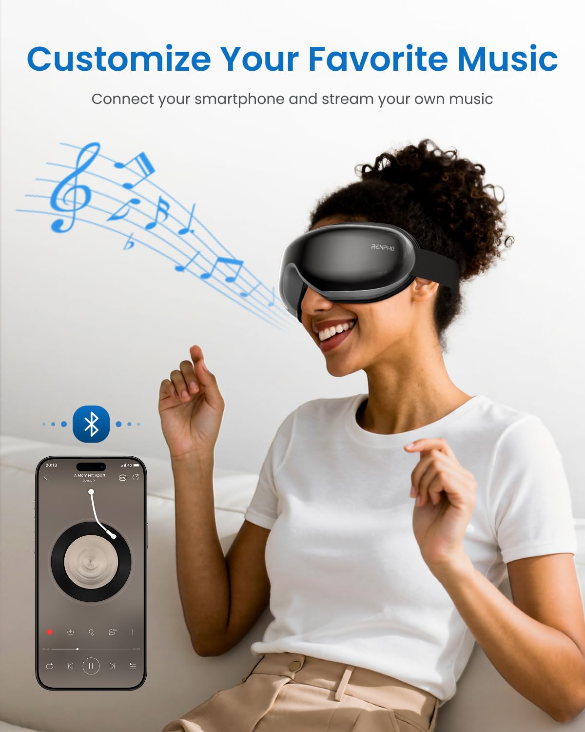 Renpho Eye Massager Heat compact and travel-ready.