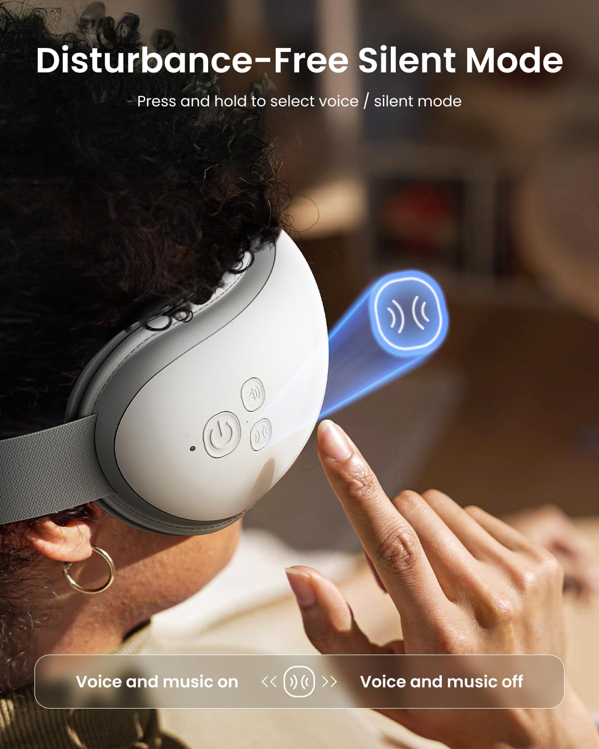 Quiet RENPHO eye massager operates below 45dB.