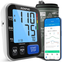 RENPHO Smart Blood Pressure Monitor front view for easy home testing