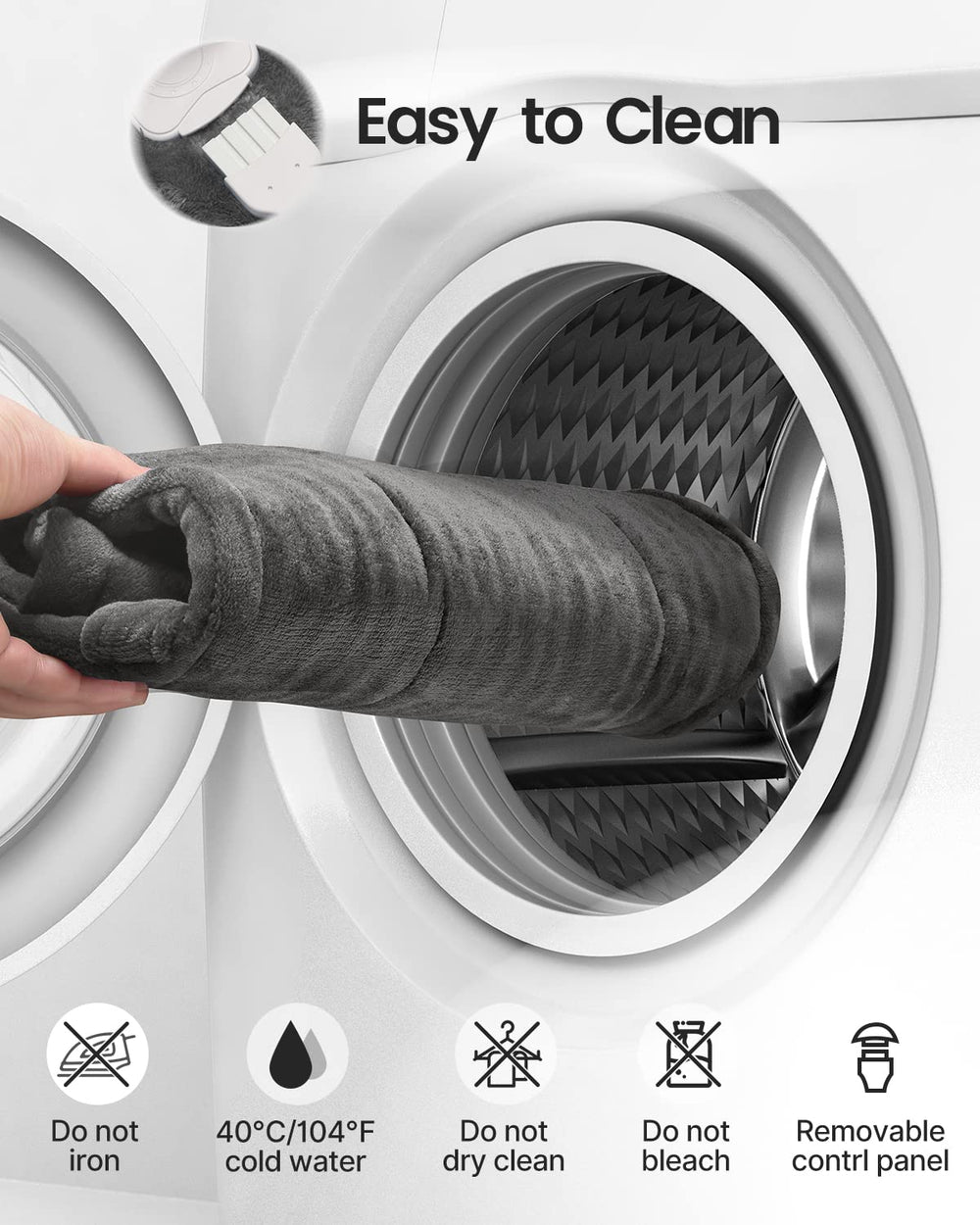 RENPHO ultra-soft plush material enhances comfort during extended warmth.