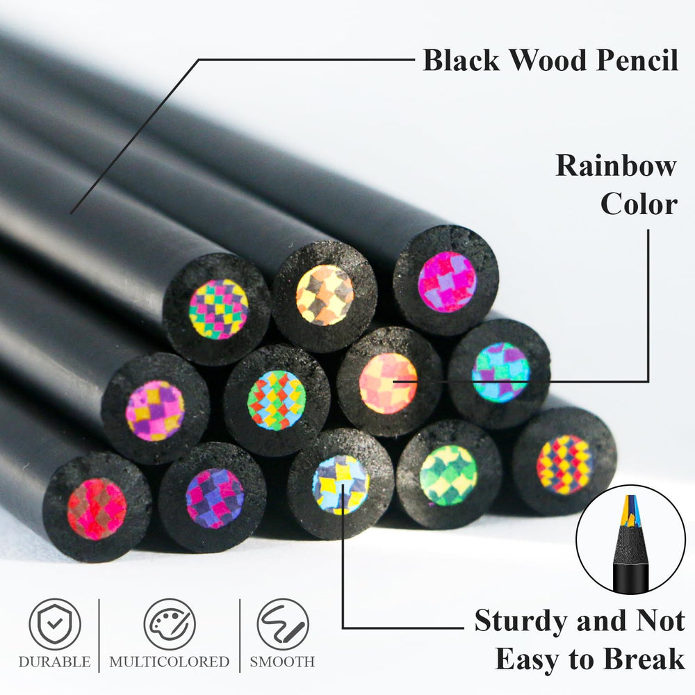 Rentuwa Rainbow Pencils vivid color strokes ideal for sketching and coloring books.