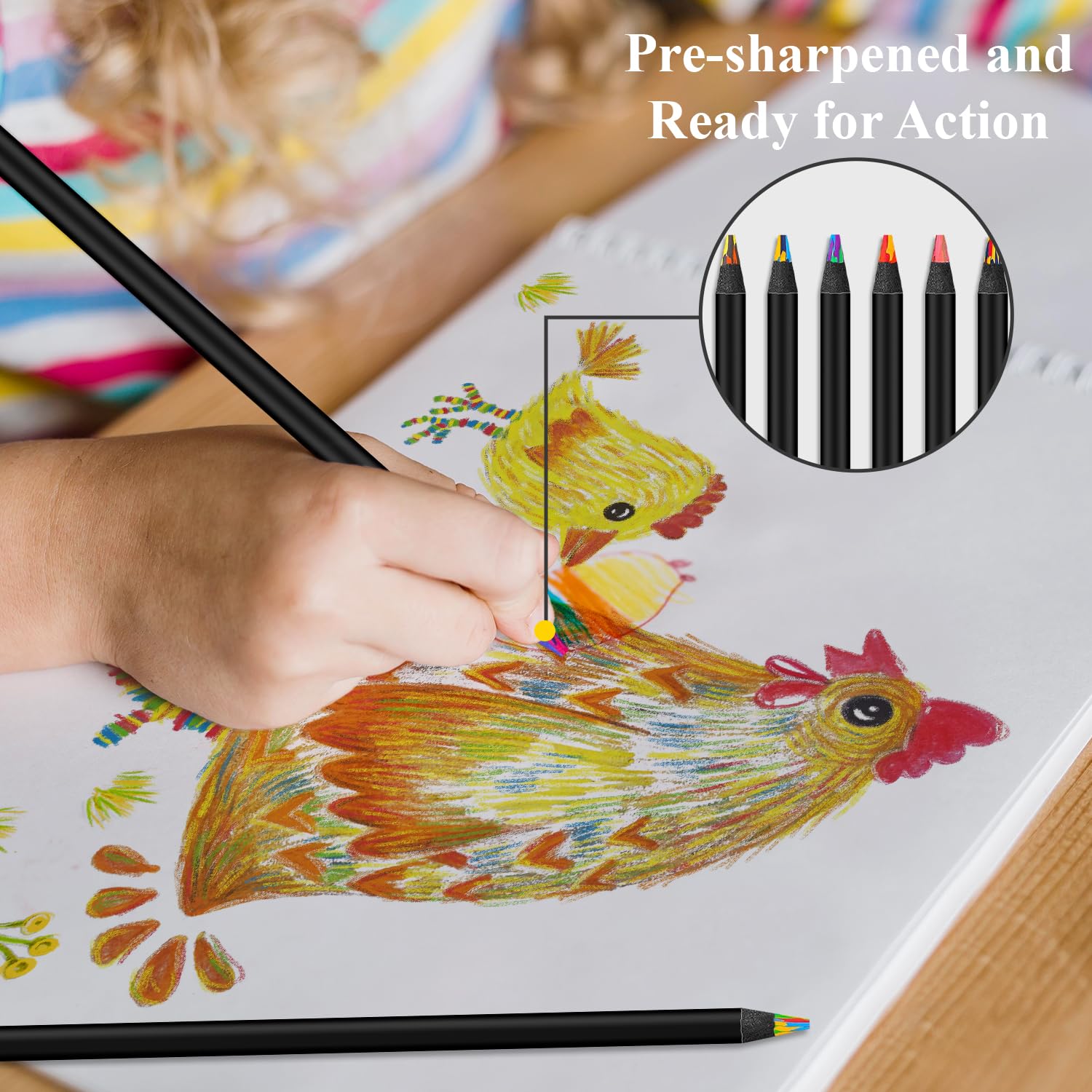 Rentuwa Rainbow Pencils kids teens adults friendly creative tool for imagination.