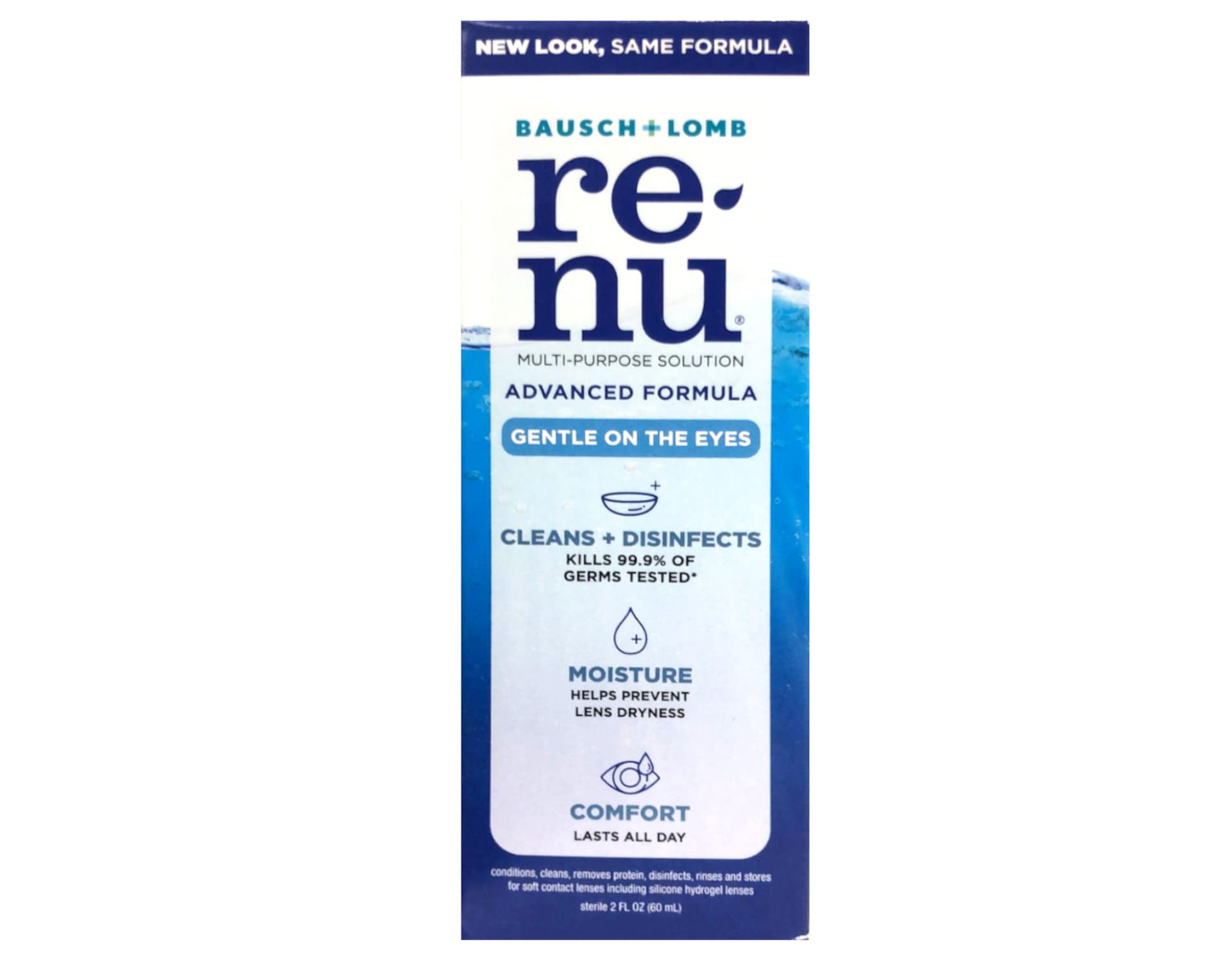 Renu Fresh travel-size bottles ideal for on-the-go lens care.