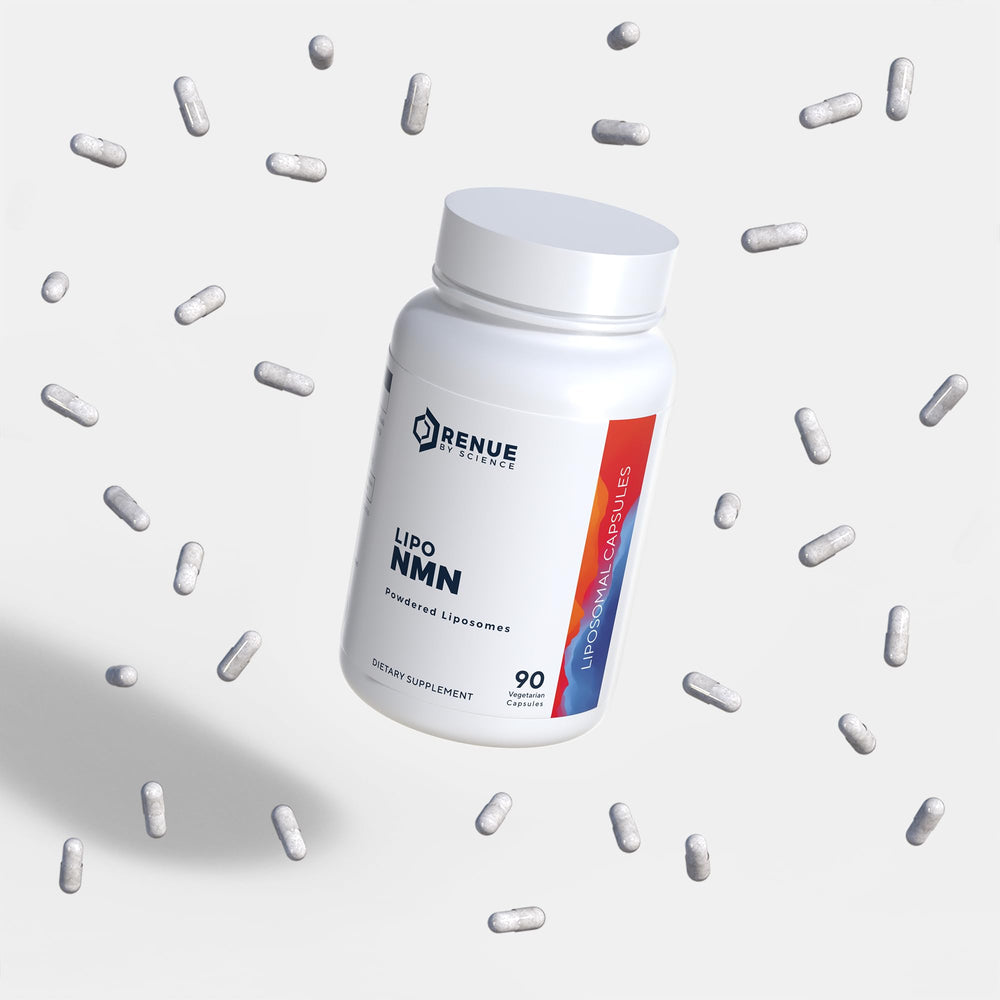 Renue By Science Lipo NMN liposome visualization suggesting enhanced bioavailability