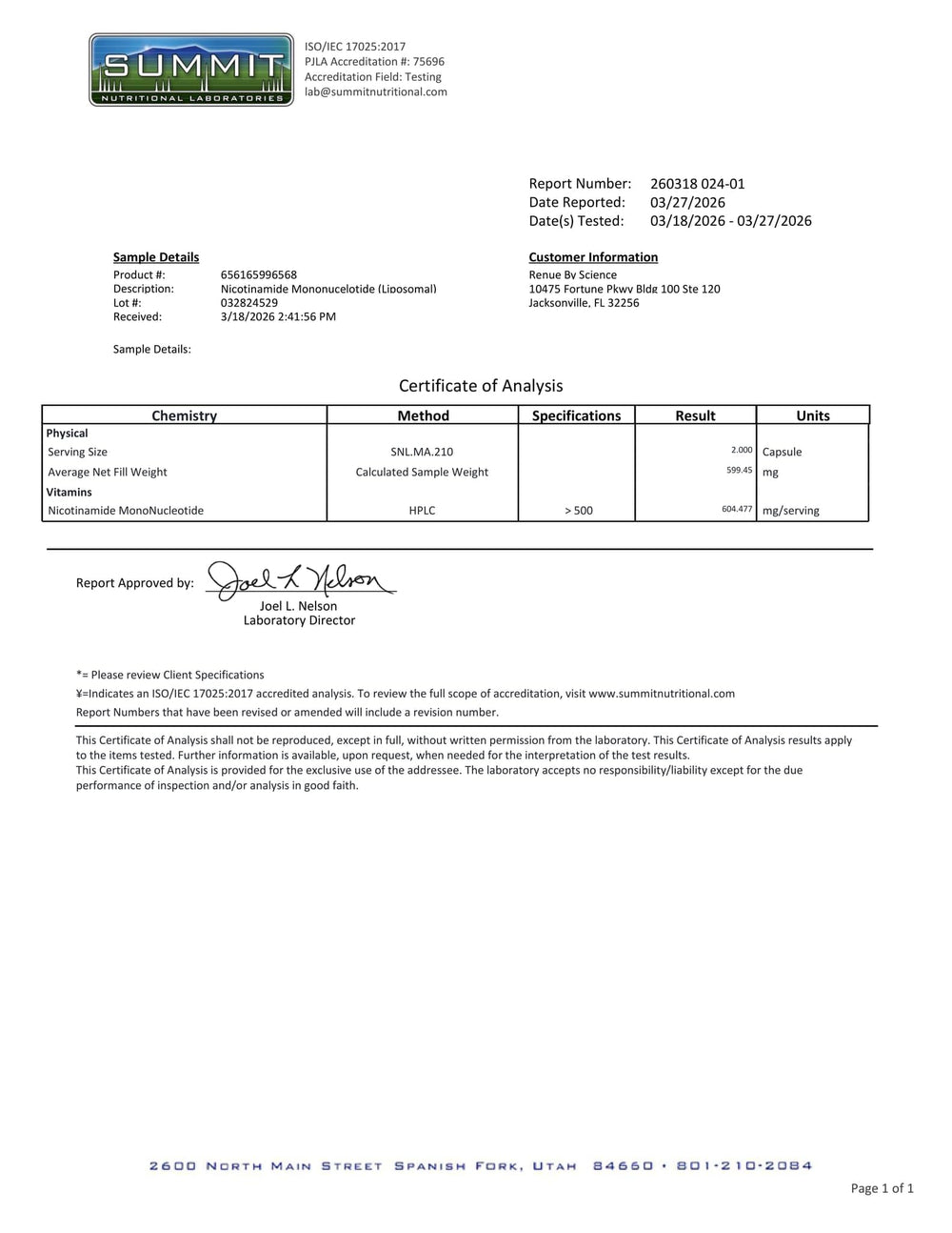 Renue By Science Lipo NMN manufacturing facility image indicating quality standards
