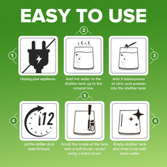 Renuv Citric Acid Descaler dissolving mix demonstrates easy, safe descaling