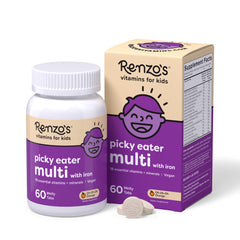 Renzo's Picky Eater orange melty tabs dissolve easily for kids