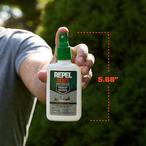 Repel 100 bottle in outdoor terrain ready for use.