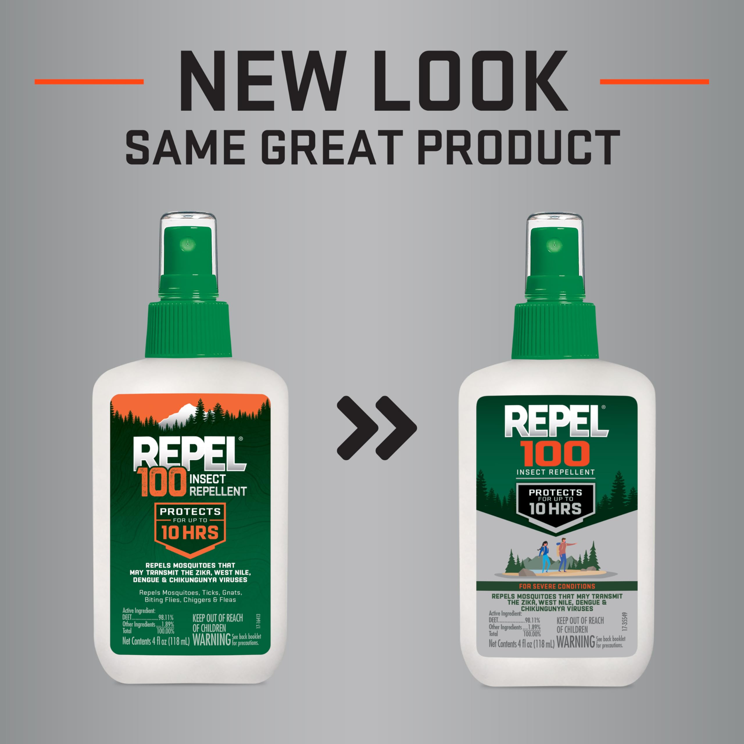 Repel 100 pump spray close-up showing travel-friendly design.
