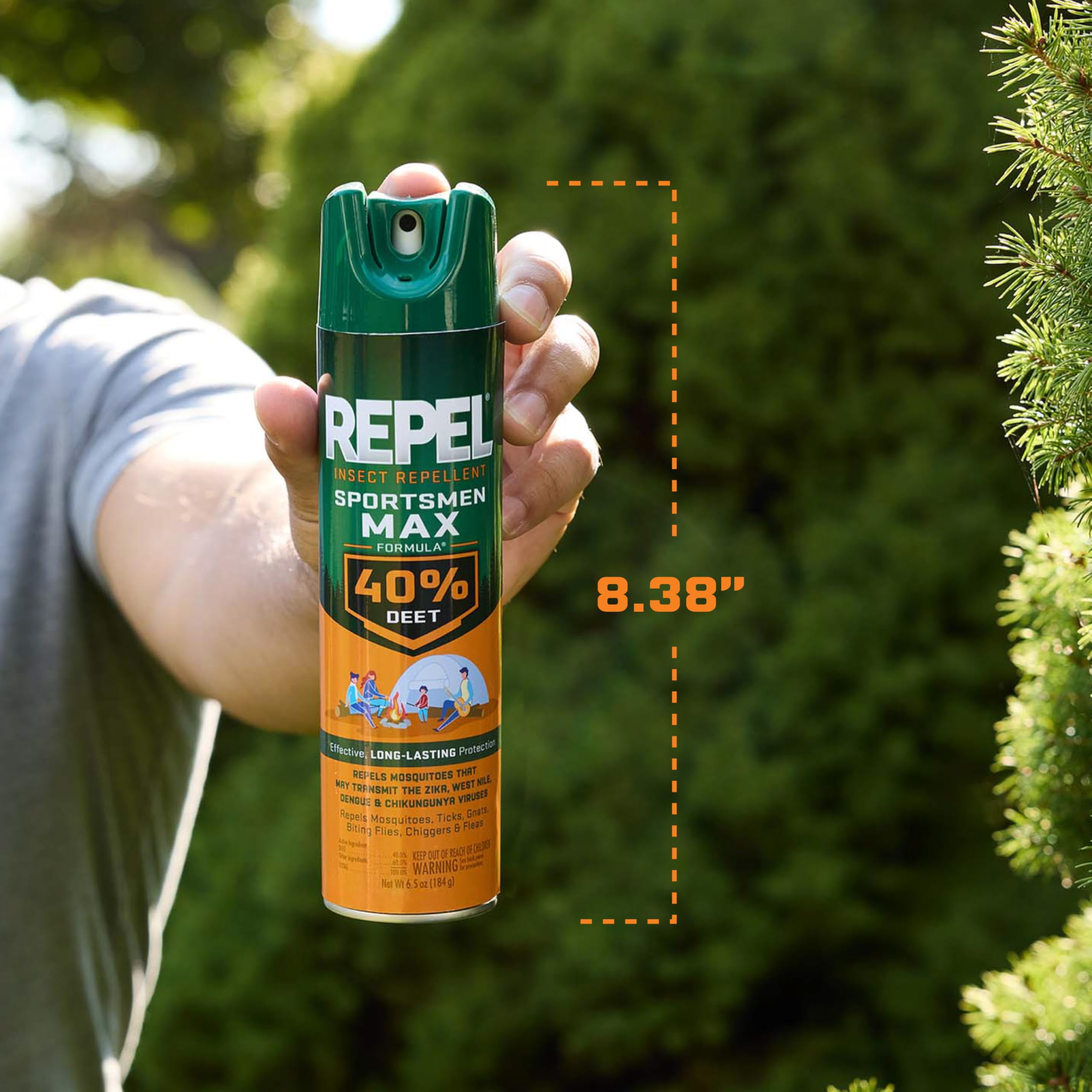 Aerosol spray from Repel Sportsmen Max for quick application