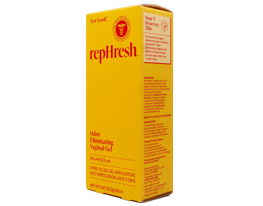 RepHresh Vaginal Gel discreet packaging suitable for travel