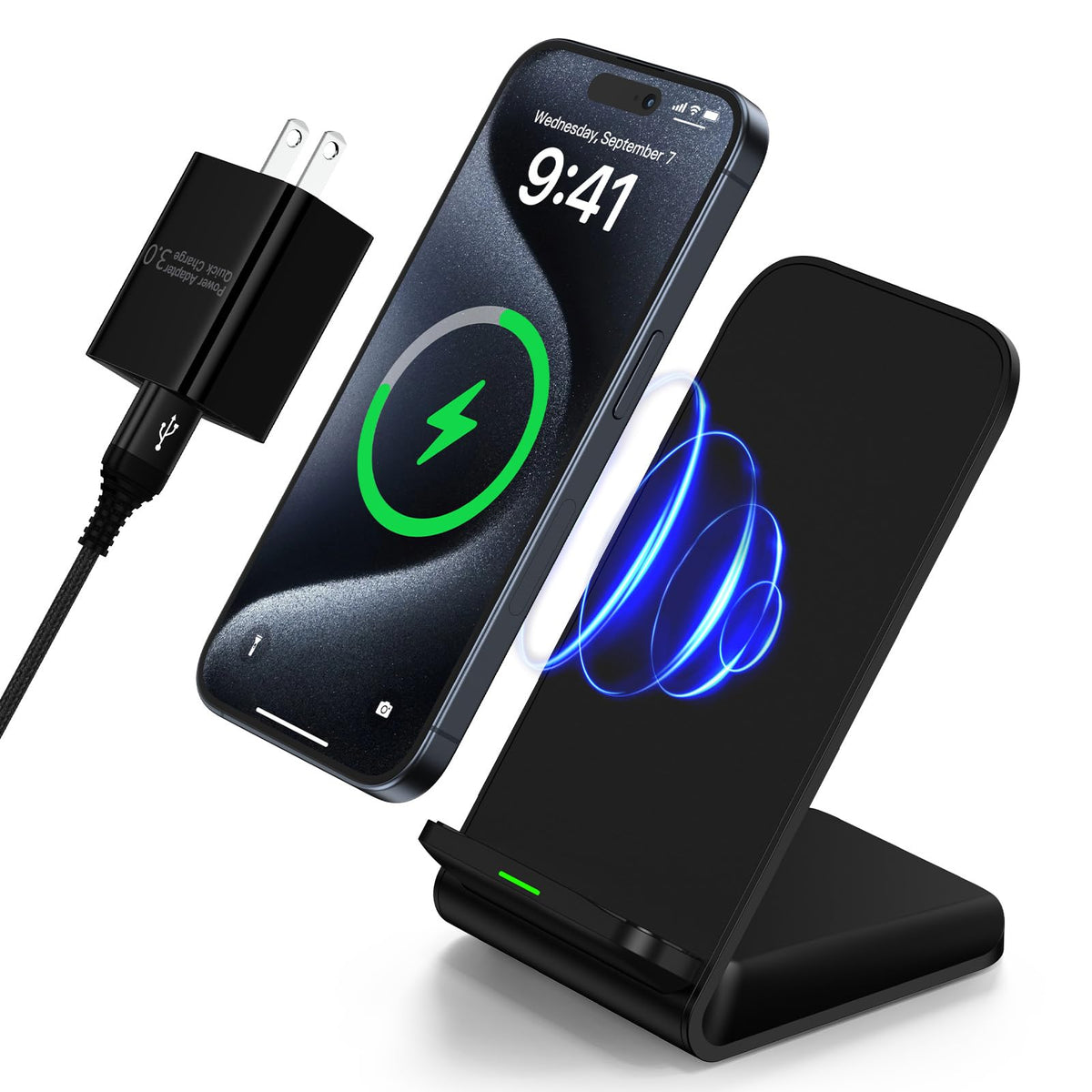 Repind Samsung wireless charger stand front view for easy hands-free desk charging.