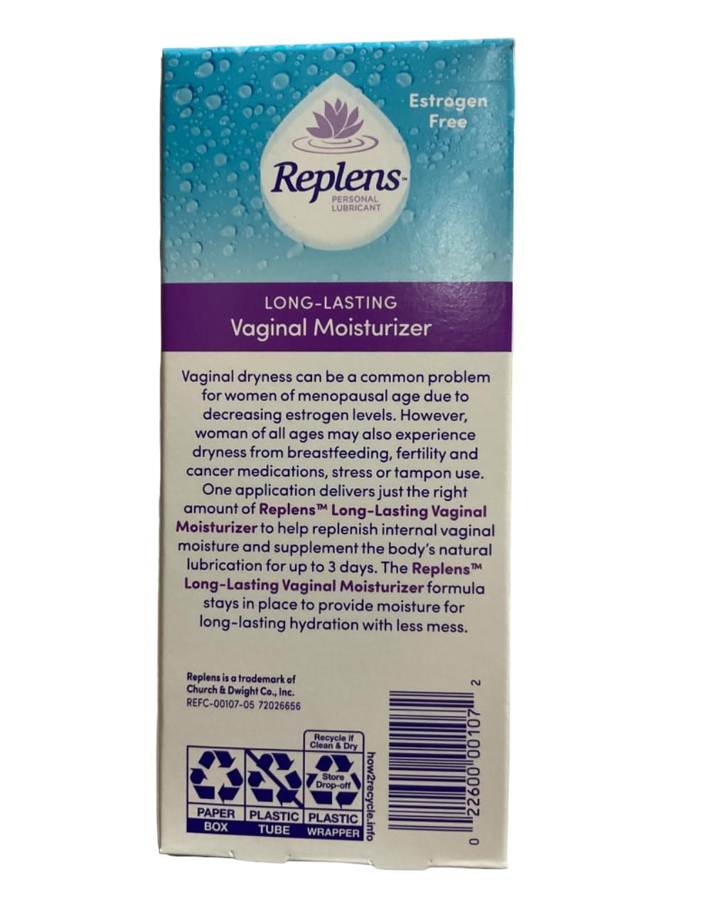 Replens compact packaging reflects travel-friendly design and 14-dose supply.
