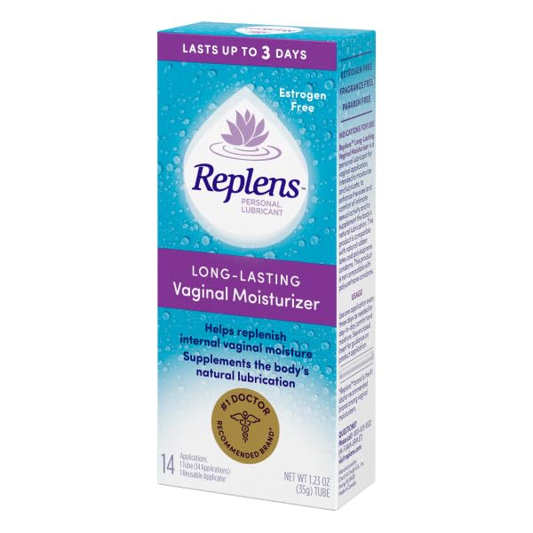 Replens fragrance-free label signals gentle formulation for sensitive users.