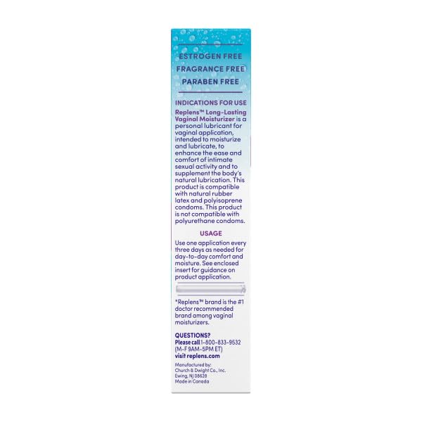 Replens gel texture closeup showcases smooth, comfortable application.