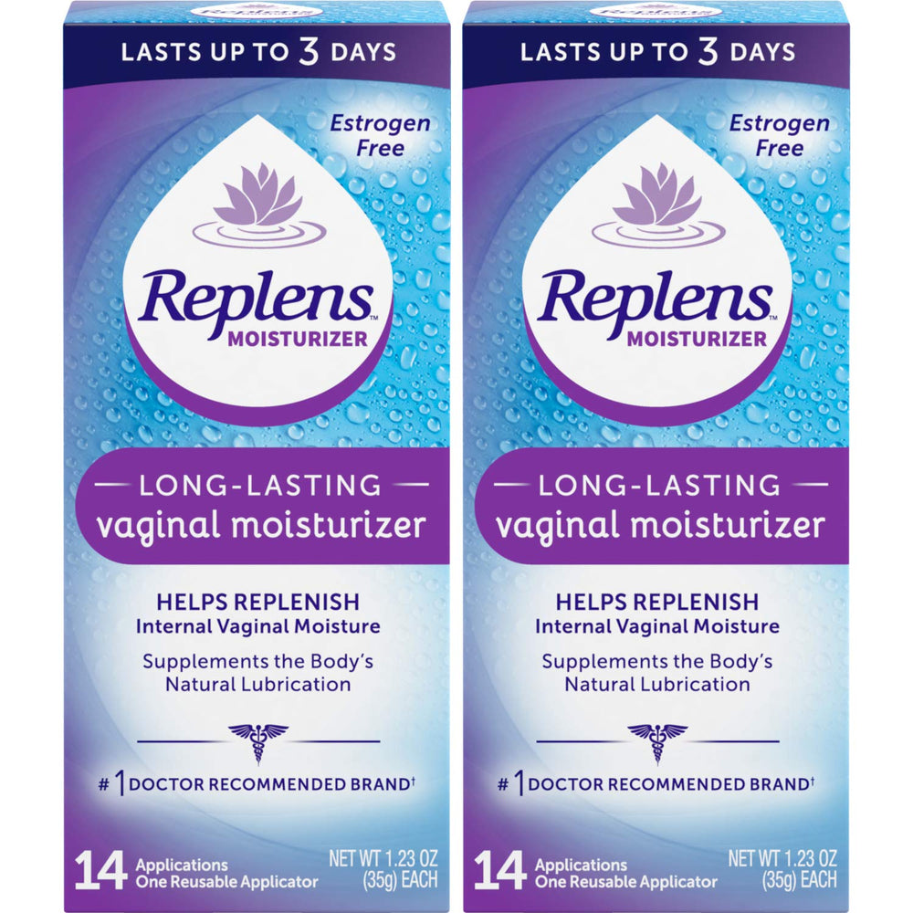 Replens pack of 2 box highlighting convenient two-pack for ongoing use.