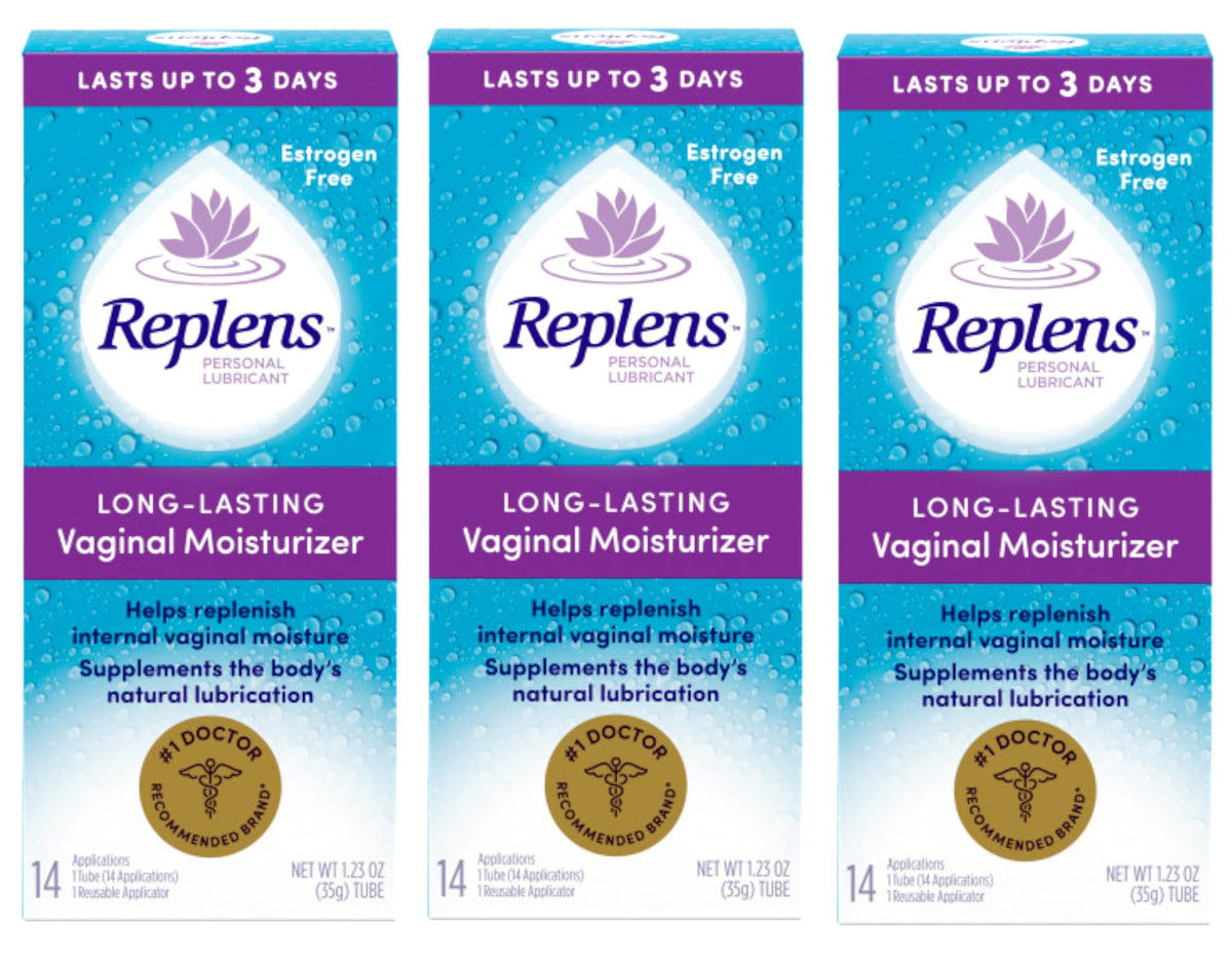 Replens pack of 3 bottles pour shows easy, long-lasting hydration.