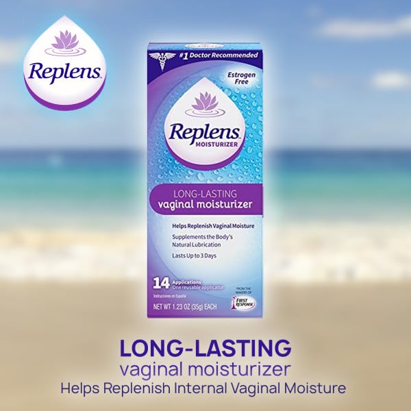 Replens soothing hydration visual suggests ongoing moisture and comfort.