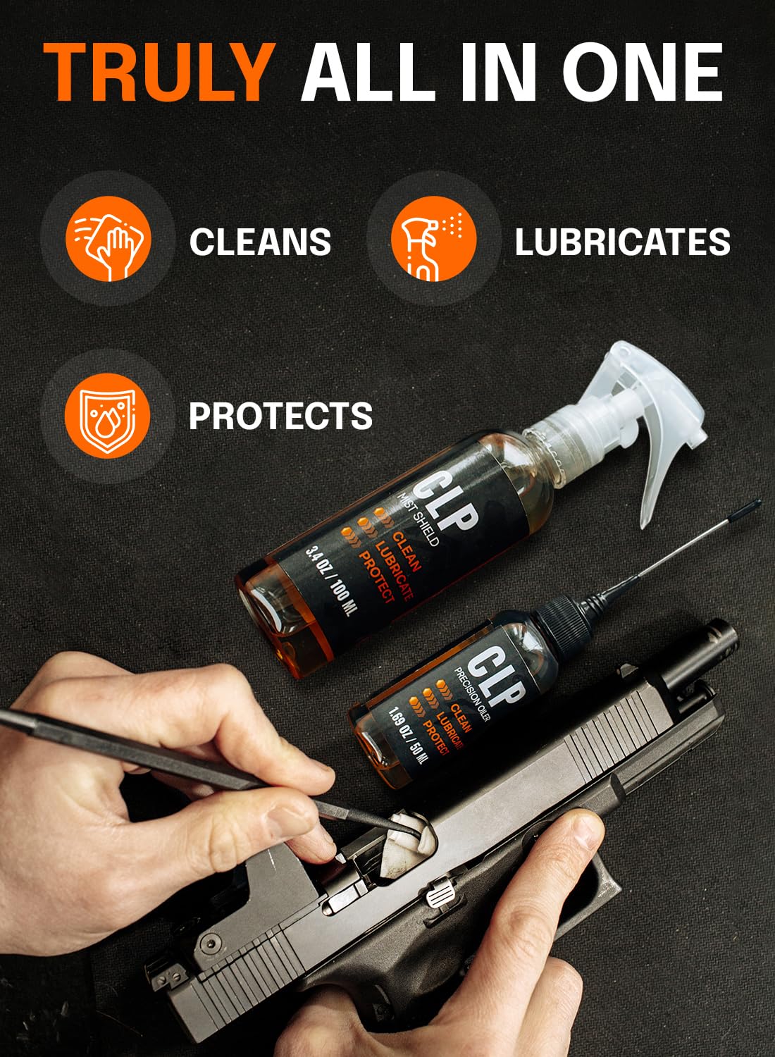 REPSUPPLEMENTS Gun Oil Kit shows an all-in-one maintenance solution.