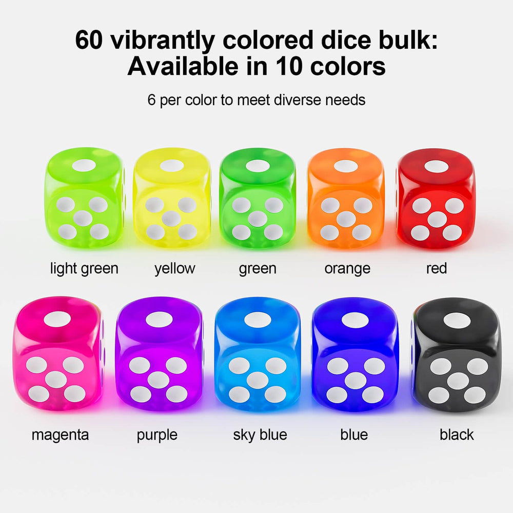 Rerdeim dice closeup shows vivid dots and durable acrylic construction.