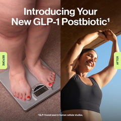 ResBiotic resM GLP-1 Postbiotic label highlights white mulberry and fenugreek for blood sugar balance.
