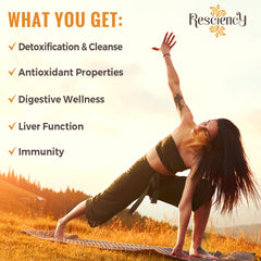 Resciency milk thistle dandelion NAC blend supports daily wellness